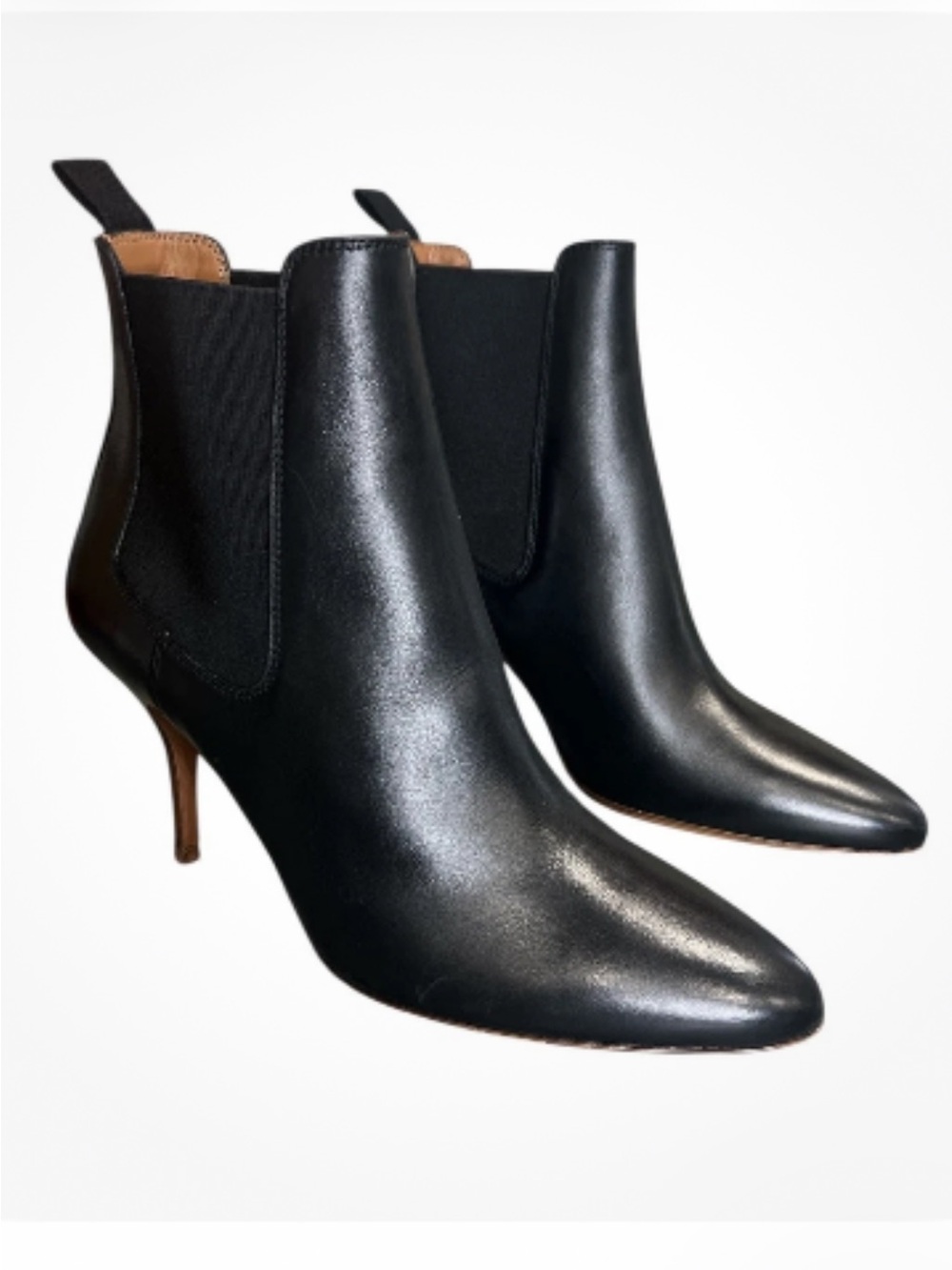 Polo by Ralph Lauren Women’s ‘VACHETTA’ Black Calfskin Leather KittenHeel Bootie